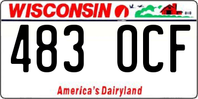 WI license plate 483OCF
