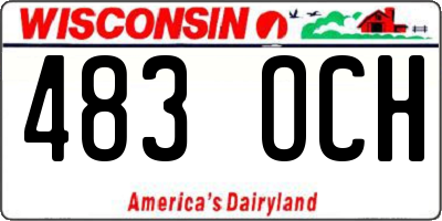 WI license plate 483OCH