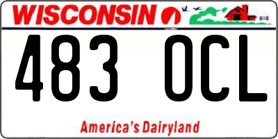 WI license plate 483OCL