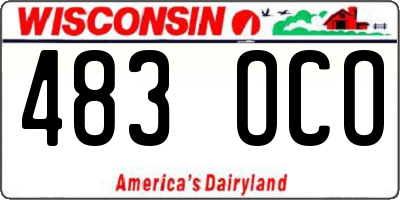 WI license plate 483OCO