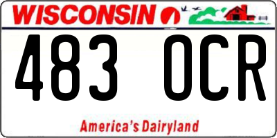 WI license plate 483OCR