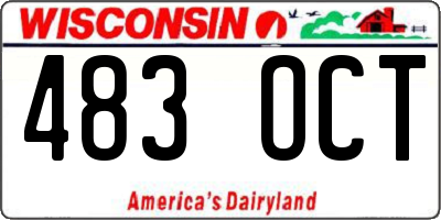 WI license plate 483OCT
