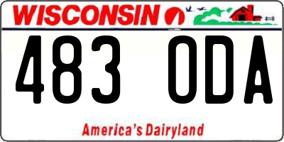 WI license plate 483ODA