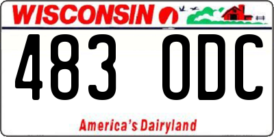 WI license plate 483ODC