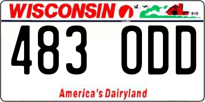 WI license plate 483ODD