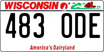 WI license plate 483ODE
