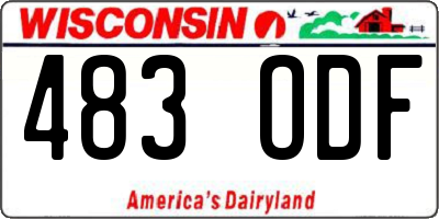 WI license plate 483ODF