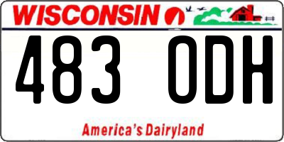 WI license plate 483ODH