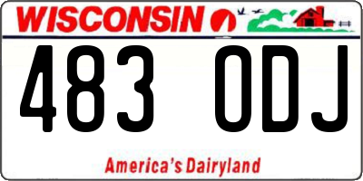 WI license plate 483ODJ