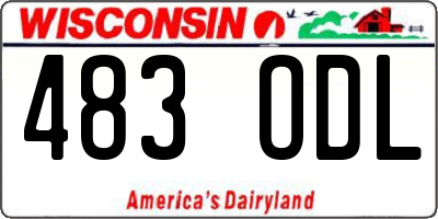 WI license plate 483ODL