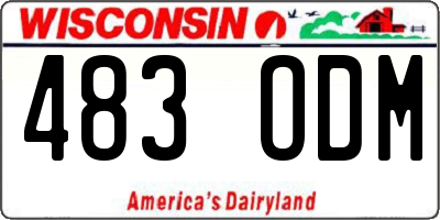WI license plate 483ODM