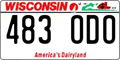 WI license plate 483ODO