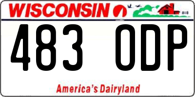 WI license plate 483ODP