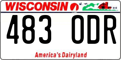 WI license plate 483ODR