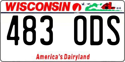 WI license plate 483ODS