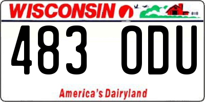 WI license plate 483ODU