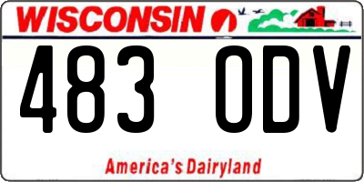 WI license plate 483ODV