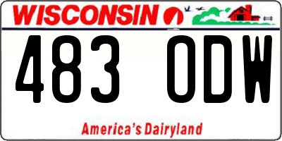 WI license plate 483ODW