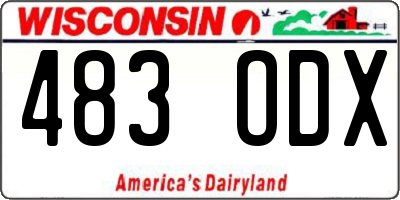 WI license plate 483ODX