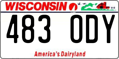 WI license plate 483ODY