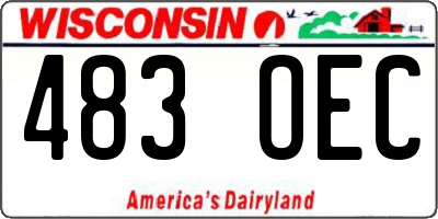 WI license plate 483OEC