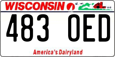 WI license plate 483OED
