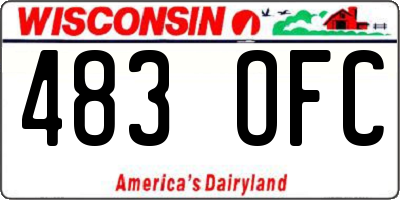 WI license plate 483OFC