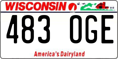 WI license plate 483OGE