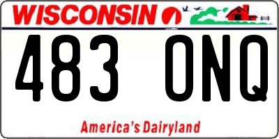 WI license plate 483ONQ