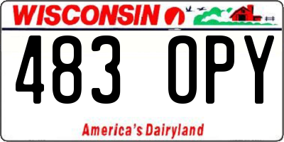 WI license plate 483OPY