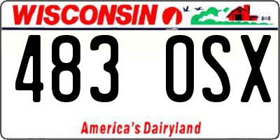 WI license plate 483OSX