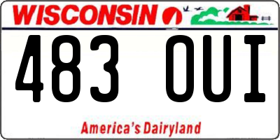 WI license plate 483OUI