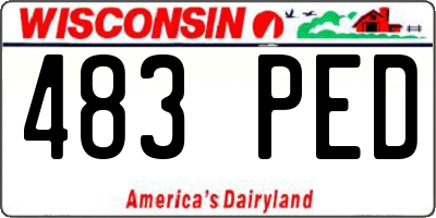 WI license plate 483PED