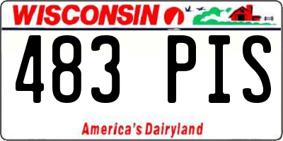 WI license plate 483PIS