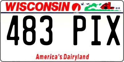 WI license plate 483PIX