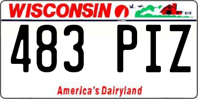 WI license plate 483PIZ