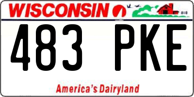WI license plate 483PKE