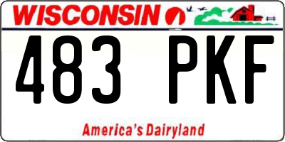 WI license plate 483PKF