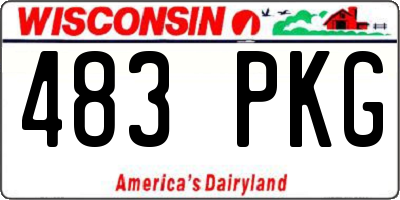 WI license plate 483PKG