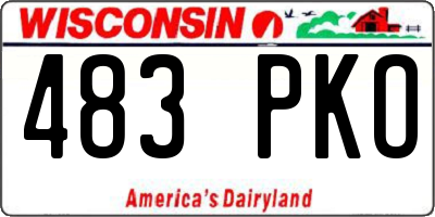 WI license plate 483PKO