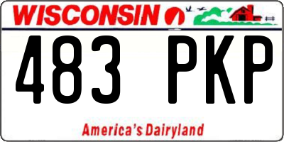 WI license plate 483PKP