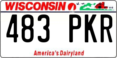 WI license plate 483PKR