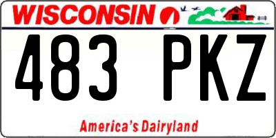 WI license plate 483PKZ