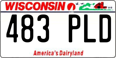 WI license plate 483PLD