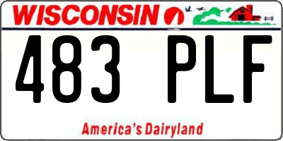 WI license plate 483PLF