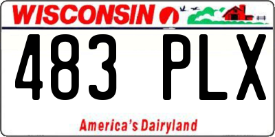 WI license plate 483PLX