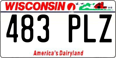 WI license plate 483PLZ