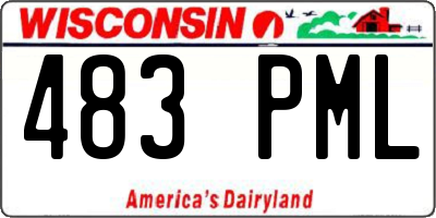 WI license plate 483PML