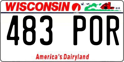 WI license plate 483POR