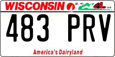 WI license plate 483PRV